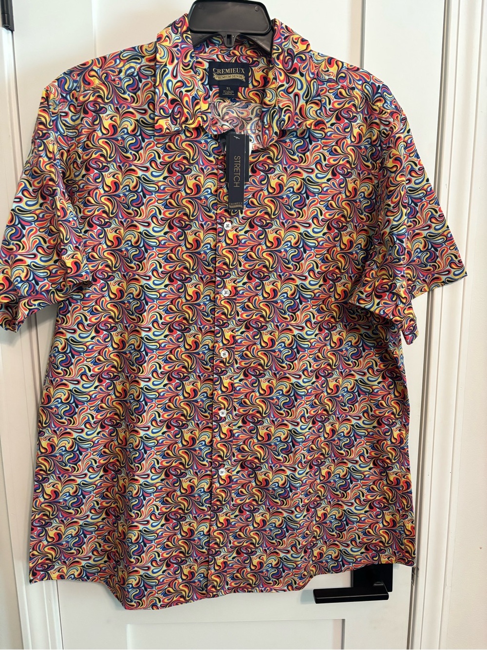 Cremieux Men’s Multicolor Abstract Print Short Sleeve Shirt XL A101